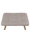 Lily Megapap velvet armchair with stool in beige color 70x62x98cm.