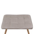 Lily Megapap velvet armchair with stool in beige color 70x62x98cm.