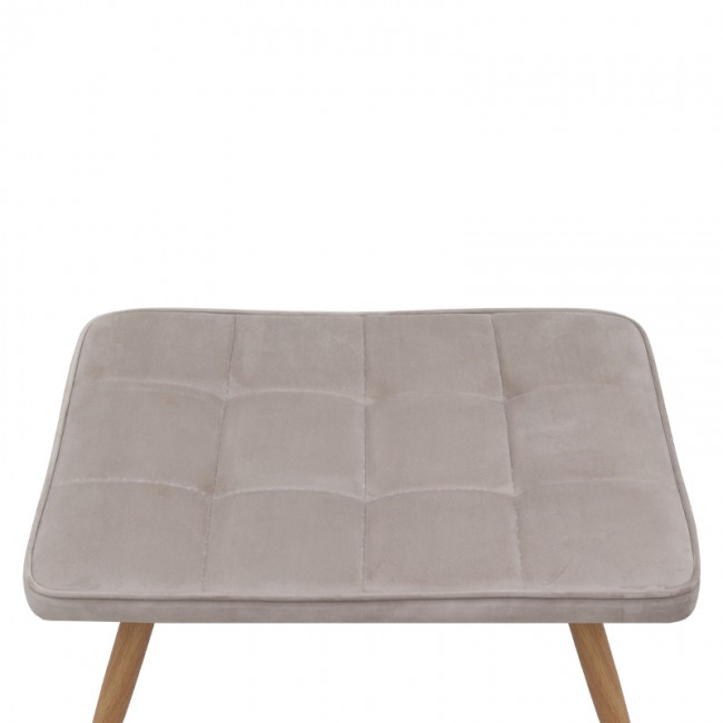 Lily Megapap velvet armchair with stool in beige color 70x62x98cm.