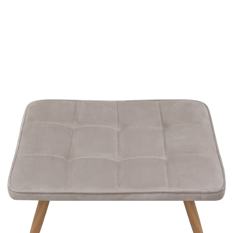 Lily Megapap velvet armchair with stool in beige color 70x62x98cm.