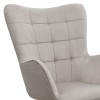 Lily Megapap velvet armchair with stool in beige color 70x62x98cm.