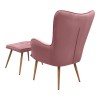 Lily Megapap velvet armchair with stool in rotten apple color 70x62x98cm.