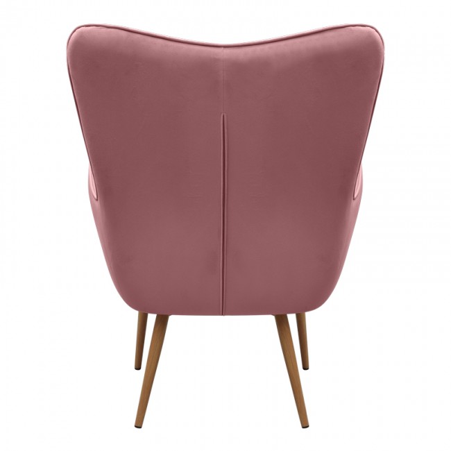Lily Megapap velvet armchair with stool in rotten apple color 70x62x98cm.