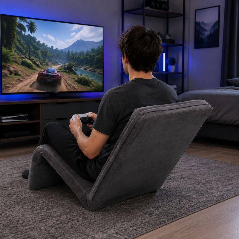 Πολυθρόνα Nami Megapap πολυμορφική υφασμάτινη χρώμα γκρι 55x50x60εκ.