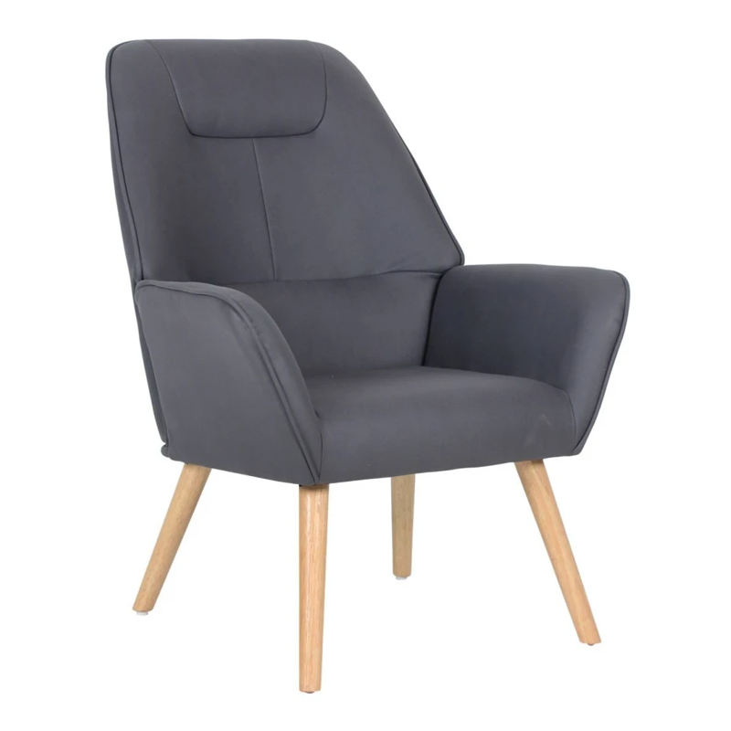 NATTALY Armchair Grey Nabuk Fabric K/D