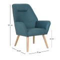 NATTALY Armchair Blue Nabuk Fabric K/D