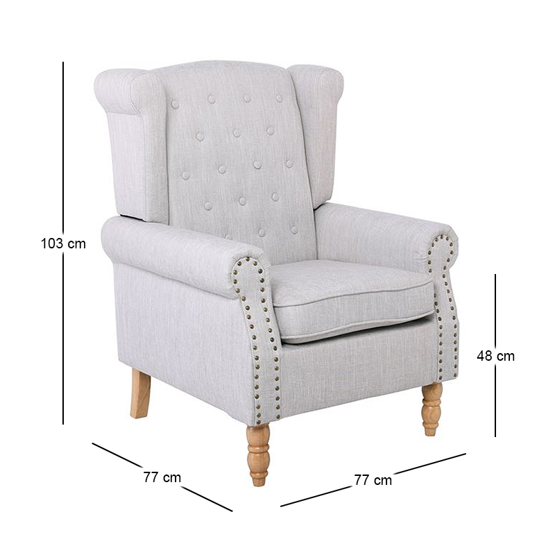 ROSY Armchair Cream (Beige) Fabric