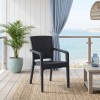 Clio Megapap recycled polypropylene armchair in anthracite color 57x55x86cm.
