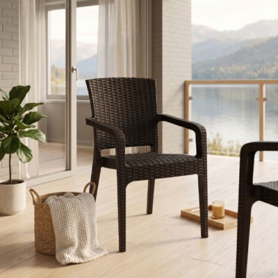 Πολυθρόνα πολυπροπυλενίου Clio Megapap recycled χρώμα καφέ 57x55x86εκ.