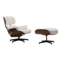 RELAX Armchair With Footrest Stool White Pu