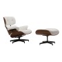 RELAX Armchair With Footrest Stool White Pu