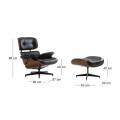 RELAX Armchair With Footrest Stool Black Pu