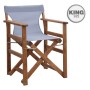 Queen Megapap folding director's armchair by beech in walnut with grey cloth 61x57x86cm.