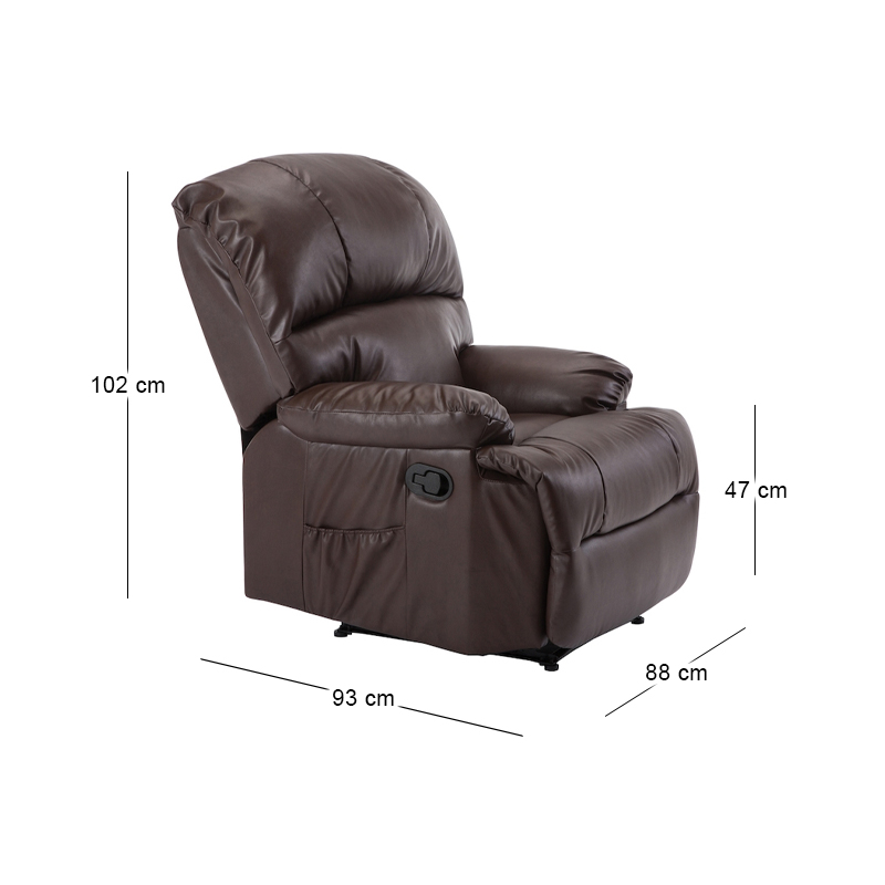 SPACE Massage Armchair Brown Pu