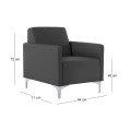 Πολυθρόνα STYLE με τεχνόδερμα Pu σε χρώμα μαύρο 64x71x72εκ.
