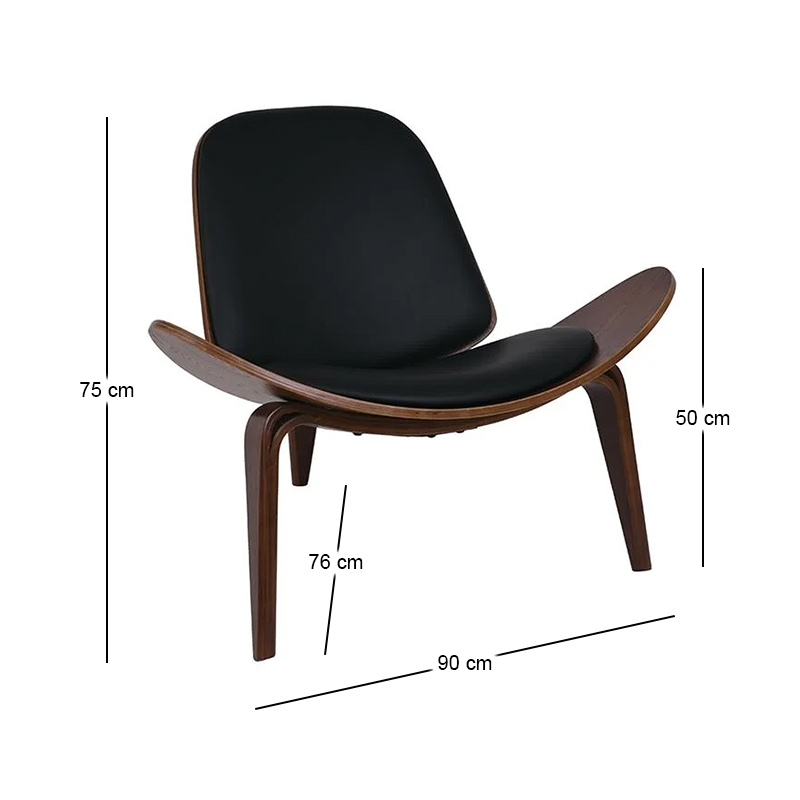 TAYLOR Armchair Walnut/Pu Black
