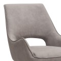 Alessia Megapap fabric swivel dining armchair in elephant grey color with black metal legs 58x66x85cm.