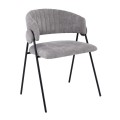 ALFREDO Armchair Black Metal, Grey Fabric