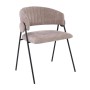 ALFREDO Armchair Black Metal, Beige-Brown Fabric