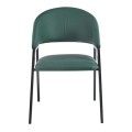 DELI Armchair Metal Black Paint/Pu Forest Green