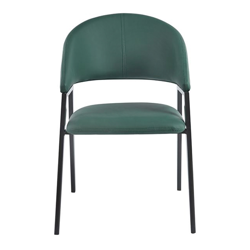 DELI Armchair Metal Black Paint/Pu Forest Green