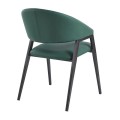 DELI Armchair Metal Black Paint/Pu Forest Green