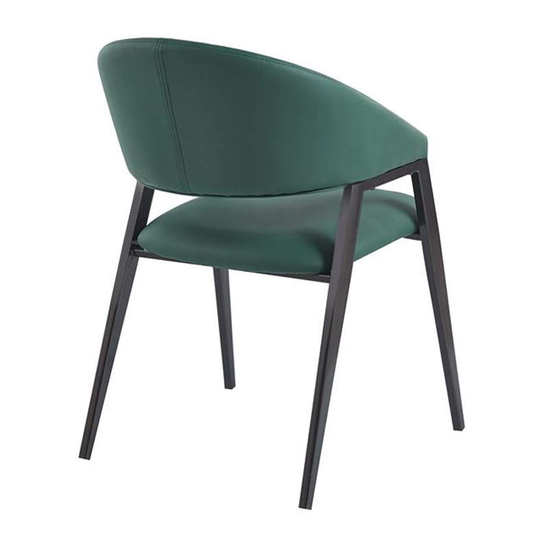DELI Armchair Metal Black Paint/Pu Forest Green