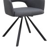 Gabriel Megapap fabric dining armchair in grey color with black metal leg 58x60x85cm.