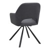 Gabriel Megapap fabric dining armchair in grey color with black metal leg 58x60x85cm.