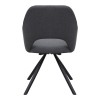 Gabriel Megapap fabric dining armchair in grey color with black metal leg 58x60x85cm.