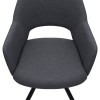 Gabriel Megapap fabric dining armchair in grey color with black metal leg 58x60x85cm.
