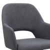 Gabriel Megapap fabric dining armchair in grey color with black metal leg 58x60x85cm.