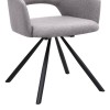 Gabriel Megapap fabric dining armchair in beige color with black metal leg 58x60x85cm.