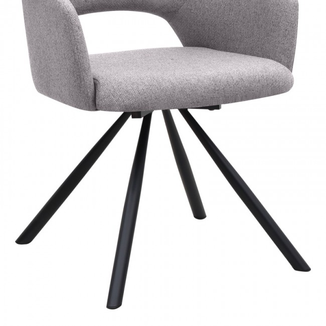 Gabriel Megapap fabric dining armchair in beige color with black metal leg 58x60x85cm.