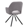Gabriel Megapap fabric dining armchair in beige color with black metal leg 58x60x85cm.