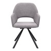 Gabriel Megapap fabric dining armchair in beige color with black metal leg 58x60x85cm.