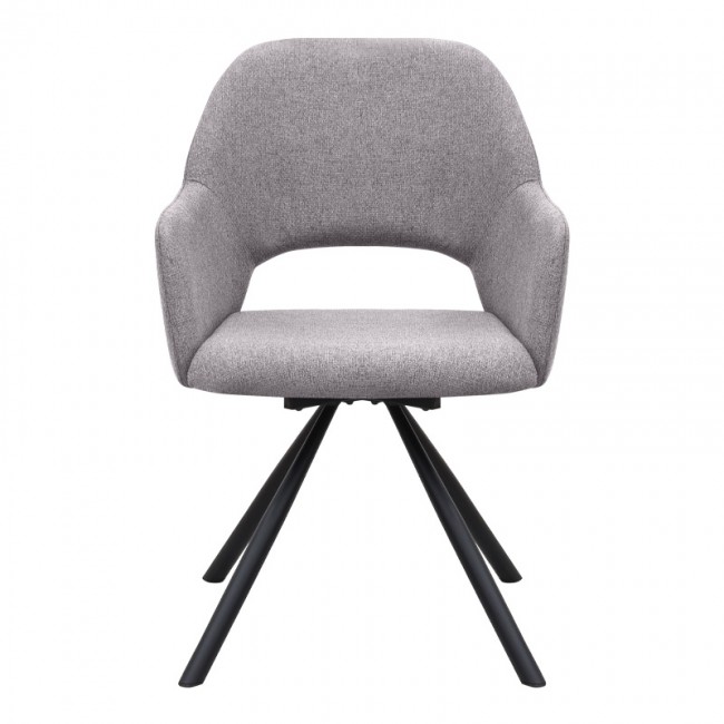 Gabriel Megapap fabric dining armchair in beige color with black metal leg 58x60x85cm.