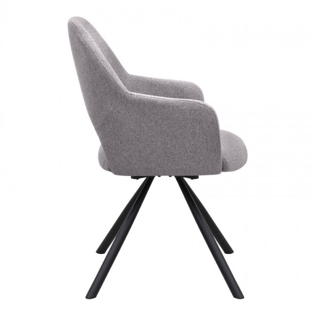 Gabriel Megapap fabric dining armchair in beige color with black metal leg 58x60x85cm.