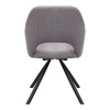 Gabriel Megapap fabric dining armchair in beige color with black metal leg 58x60x85cm.