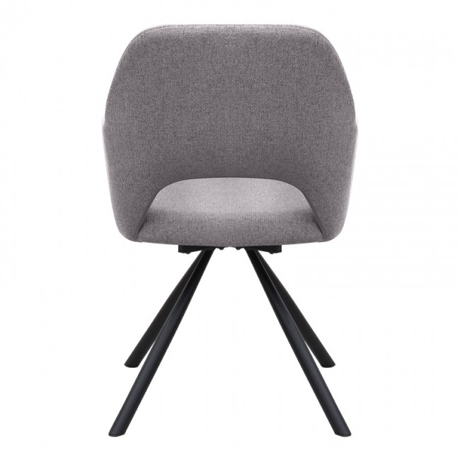 Gabriel Megapap fabric dining armchair in beige color with black metal leg 58x60x85cm.