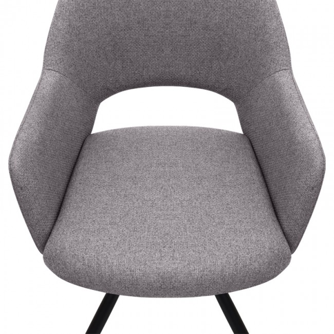 Gabriel Megapap fabric dining armchair in beige color with black metal leg 58x60x85cm.