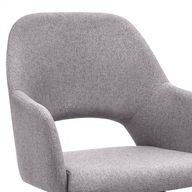 Gabriel Megapap fabric dining armchair in beige color with black metal leg 58x60x85cm.
