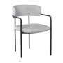 GILLAN Armchair Metal Black/Teddy Fabric Grey