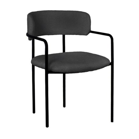 GILLAN Armchair Metal Black/Teddy Fabric Black