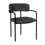 GILLAN Armchair Metal Black/Teddy Fabric Black