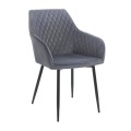 LILA Armchair Metal Black/Fabric Velure Grey