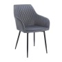 LILA Armchair Metal Black/Fabric Velure Grey