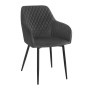 LILA Armchair Metal Black/Fabric Velure Black