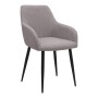Monica Megapap fabric dining armchair in beige color with black metal leg 54x57x84cm.