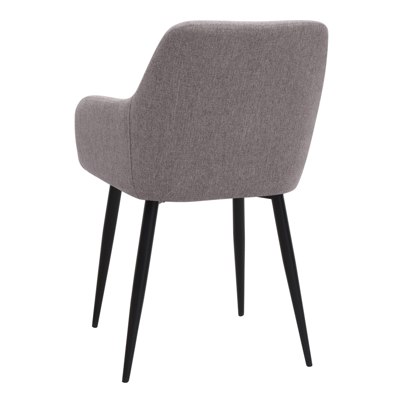 Monica Megapap fabric dining armchair in beige color with black metal leg 54x57x84cm.